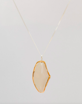 Floral Leaf Pendant in White